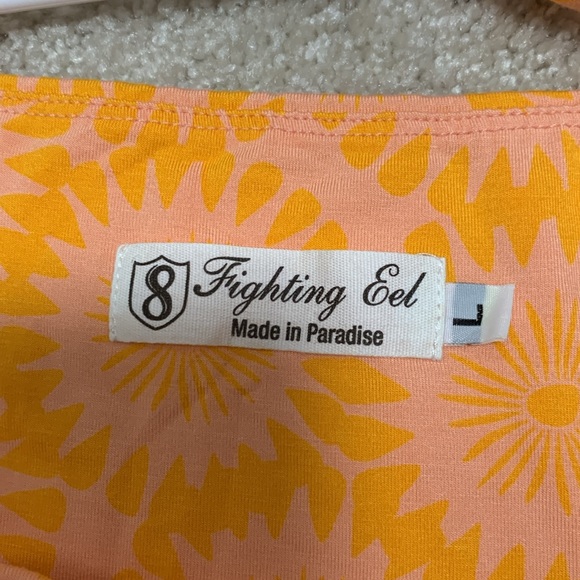 Fighting Eel Orange and Pink Floral Print Sleeveless Dress Size Large - Picture 6 of 7